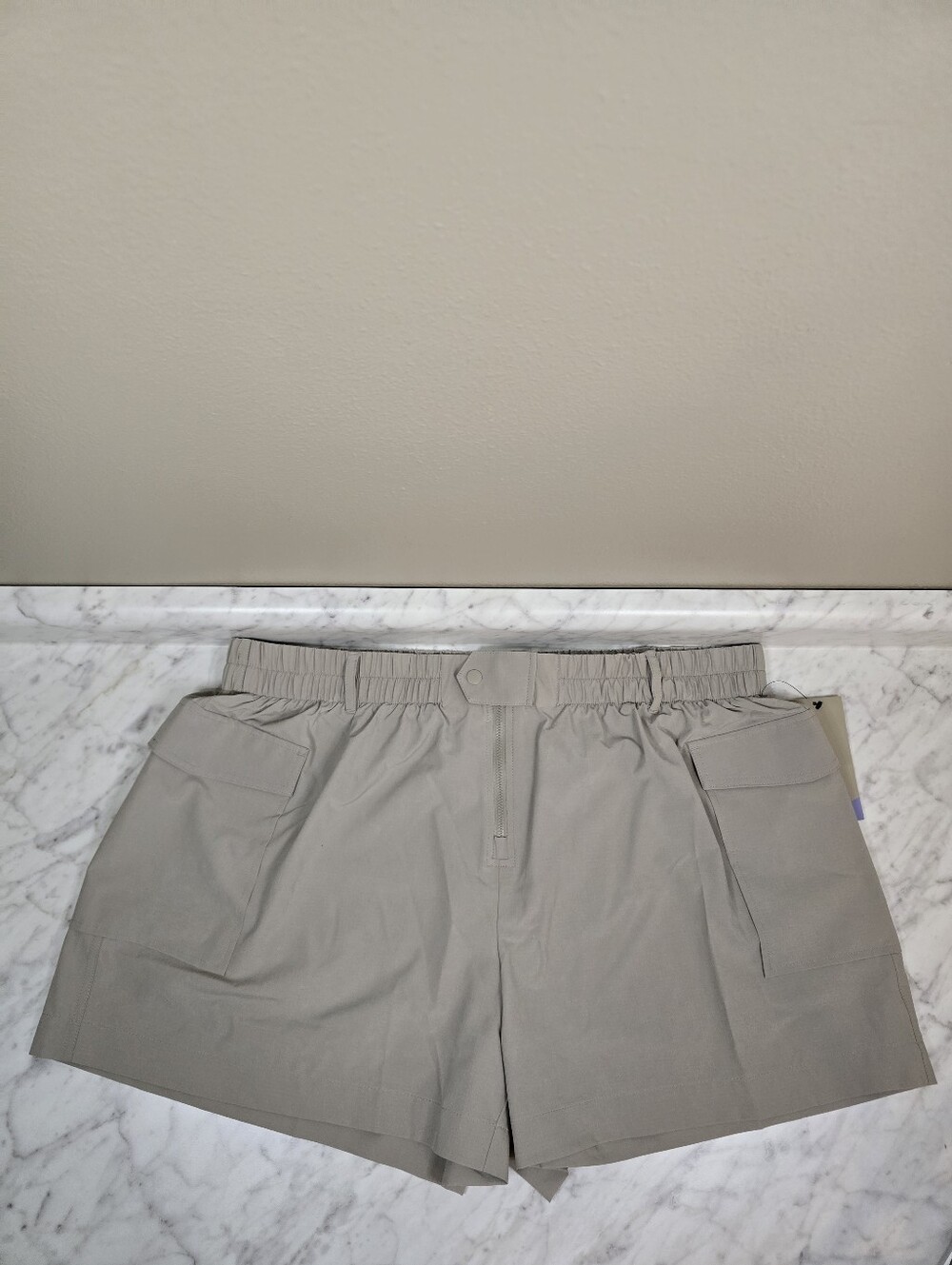 Avia Women's Outdoor Ripstop Shorts Elastic Waistband Side Cargo Pockets New